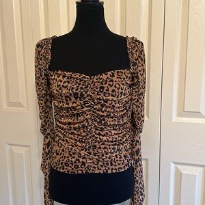 Missguided cheetah ruched top